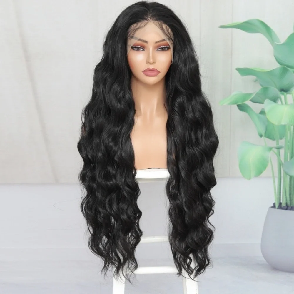 26” BLACK  BODY WAVY Beautiful Lace Front NEW
